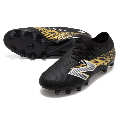 ニューバランス Furon v8 Elite HG（2Eモデル） ブラック/ゴールド サッカーシューズ