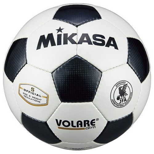 ミカサ サッカー5号VOLARE 検定球 手縫い ホワイト/ブラック サッカーボールの大画像