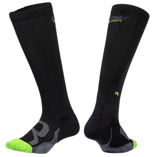 2XU COMP SOCKS FOR RECOVERY ブラック/グレー サッカー画像