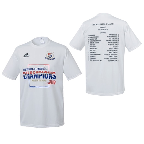 19yfm優勝記念 Tｼｬﾂﾛｺﾞ ﾎﾜｲﾄ サッカーショップkamo