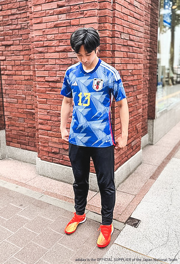 ネームプリント（代表選手）アディダス adidas サッカー サッカー日本代表 2022 ホーム レプリカ ユニフォーム メンズ ウェア・服 トップス ユニフォーム 青 ブルー HF1845